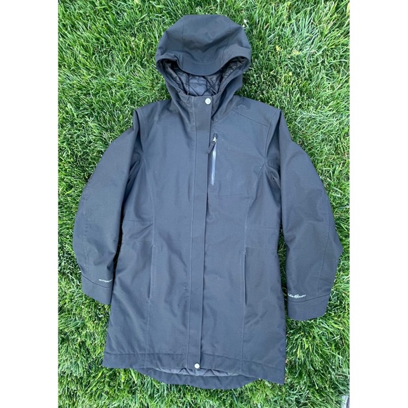 Eddie Bauer Jackets & Blazers - Eddie Bauer WeatherEdge Black Quilted Hooded Parka Jacket Womens Medium